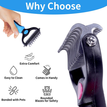 🐾 FLASH SALE: 50% OFF! ✨ Double-Sided Deshedding Pet Brush – Dual-Sided, Ergonomic & Gentle for Dogs & Cats 🐶