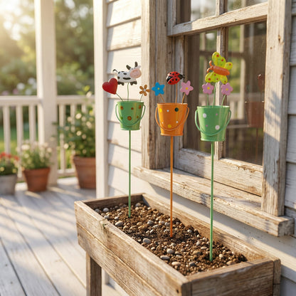 🔥Last Day 49% OFF-Set of 3 Metal Flower Pot Garden Stakes