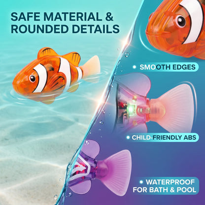 🔥2026 HOT SALE 49% OFF🐟4Pcs Induction Activated | LED Light Up | Auto-Swimming Bath Toy