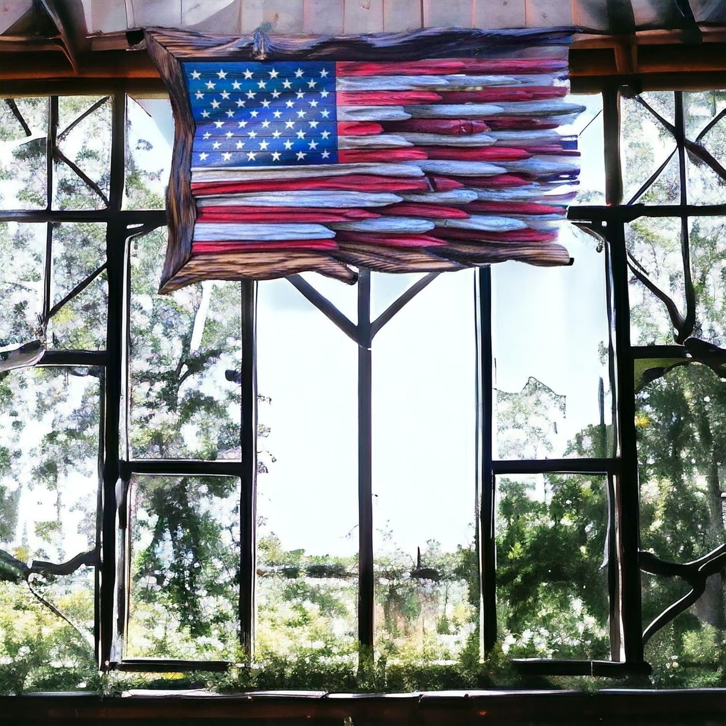 🎁Frank Handmade Wooden Flag – America 250th Anniversary (1776–2026) 🇺🇸🦅🏛️