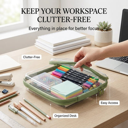 Clear Organizer Storage Box Clear Hard Zipper Case