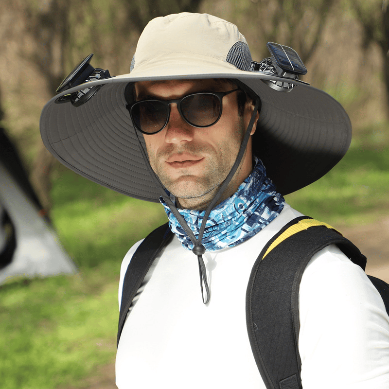 🔥Last Day 50% OFF -Ultralight Solar Fan Sun Hat – Lighter Than a Baseball!⚾(Only 11oz)