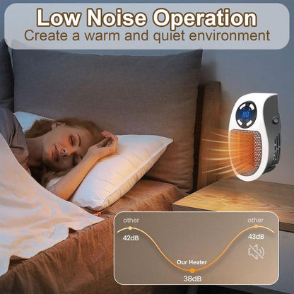 Last Day 49% OFF🔥Remote controllable Wall Outlet Space Heater with LED