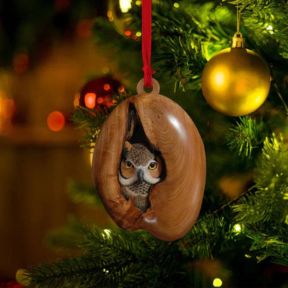💖Not Just for Christmas Tree! Handmade Owl Ornaments & Raccoon Decorations, Matchable with Porch/Window Sill/Gift Wrapping🎁