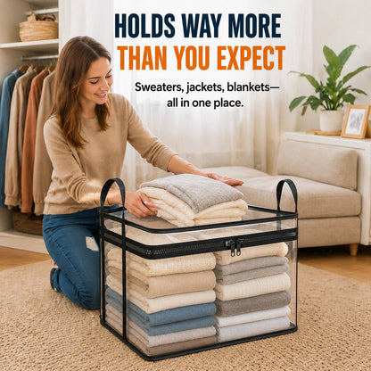 🔥Last Day 49% OFF📦Portable Large Heavy-Duty Thick Plastic Clear Storage Box with Hinged Lid | Home, Travel & Camping