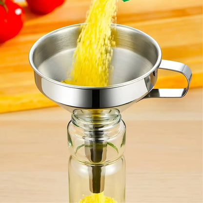 Universal Wide-Mouth Kitchen Funnel with Strainer