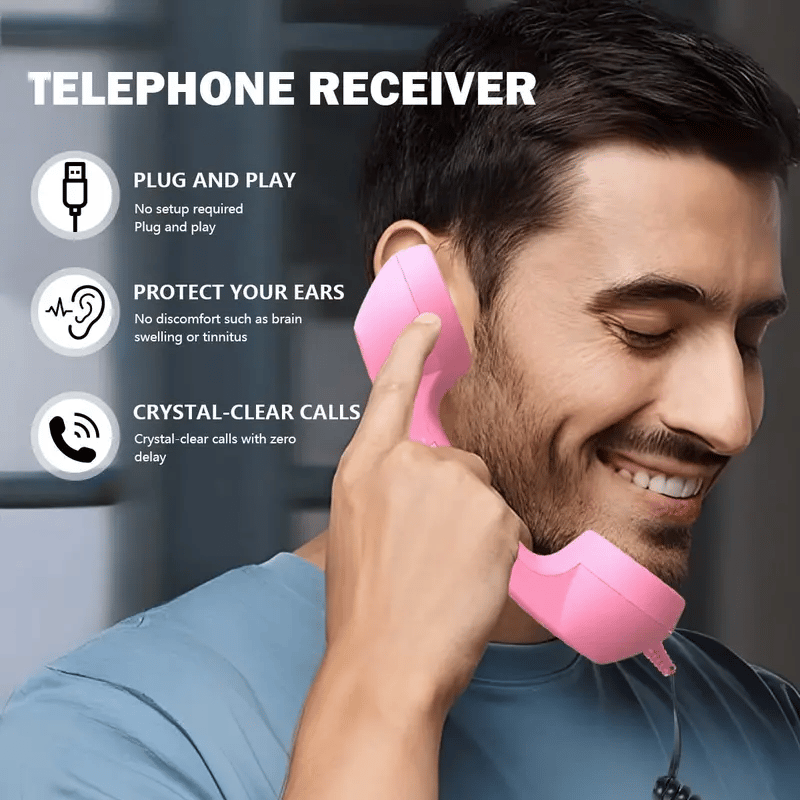 🔥Last Day 49% OFF-Retro Choice-Bluetooth Phone Handset, Wireless/Wired & USB Mobile Phone Receiver for Comfortable Calls