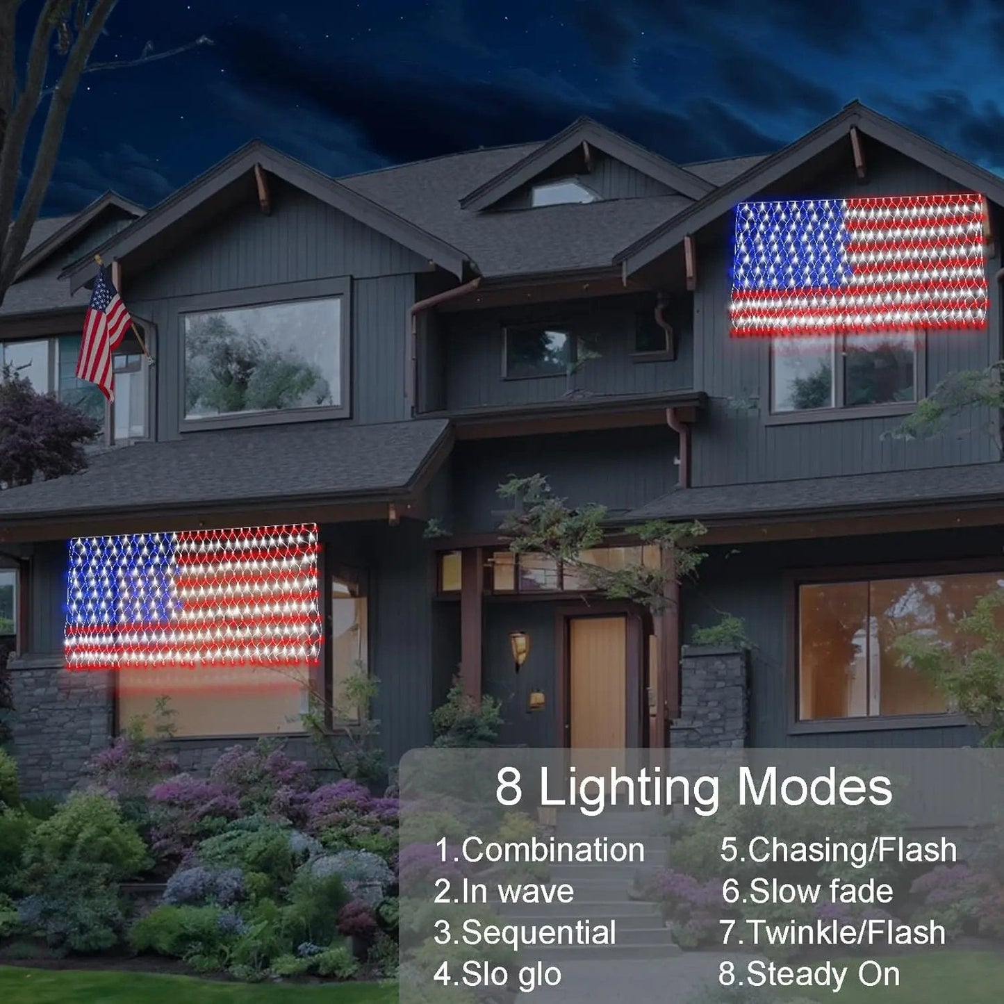 🔥Giant 250th Anniversary Flag Net Lights | 420 Super Bright Leds