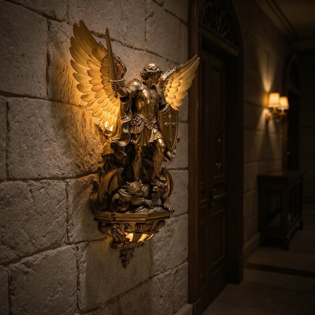 😇 2026 Archangel Michael Wall Lamp – Guardian of Light & Valor ⚔️🛡️