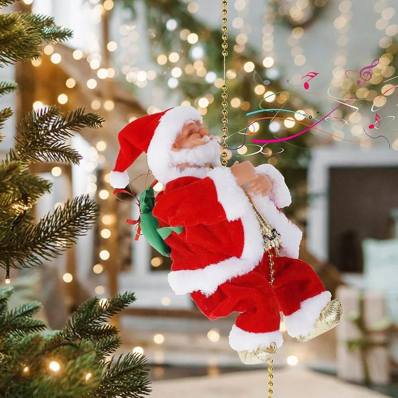 🎅2025 BEST GIFT TO FAMILY🔥Electric Chimney Climbing Santa Claus Musical Toys