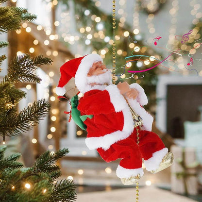 🎅2025 BEST GIFT TO FAMILY🔥Electric Chimney Climbing Santa Claus Musical Toys