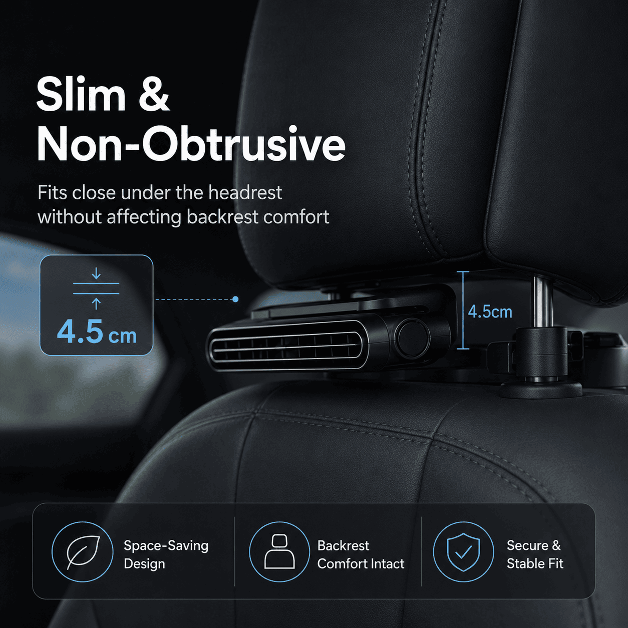 Portable Car Seat Cooling Fan, 9000RPM Fast Cooling