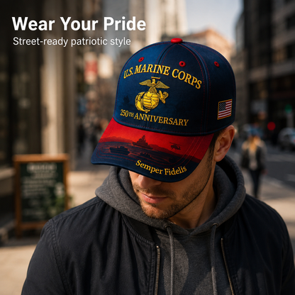 🔥 Father’s Day Sale -❤️ U.S. Marine Corps 250th Anniversary 3D Embroidered Cap 🇺🇸