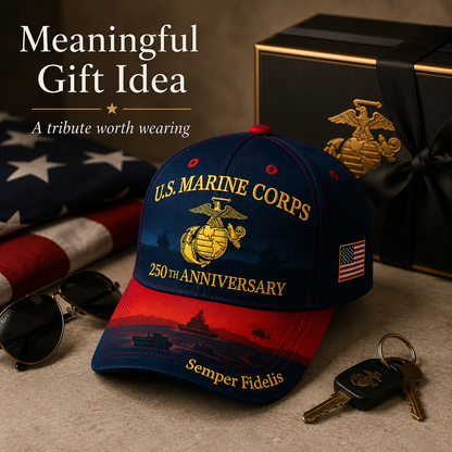 🔥 Father’s Day Sale -❤️ U.S. Marine Corps 250th Anniversary 3D Embroidered Cap 🇺🇸