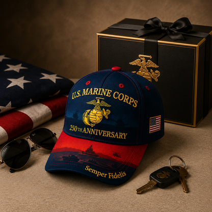 🔥 Father’s Day Sale -❤️ U.S. Marine Corps 250th Anniversary 3D Embroidered Cap 🇺🇸
