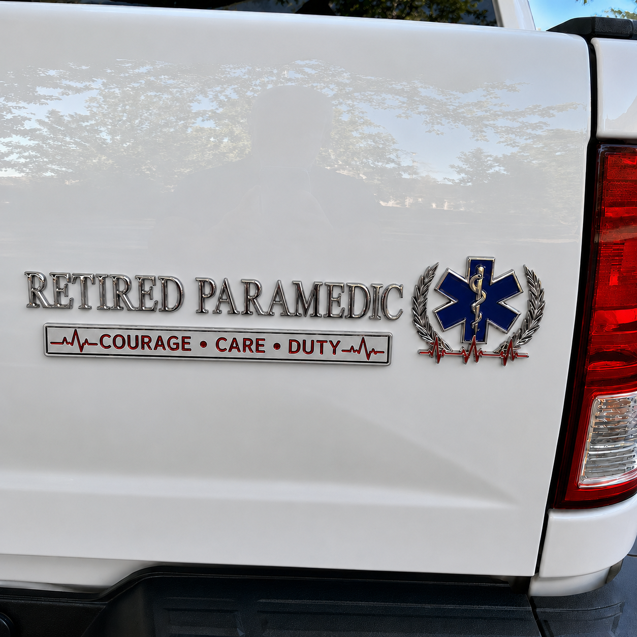 🚑 Retired Paramedic Courage Care Duty Metal Car Emblem Badge