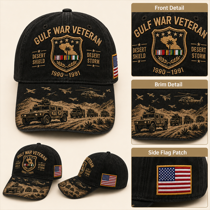Gulf War Veteran Desert Shield & Desert Storm Commemorative Cap 🇺🇸
