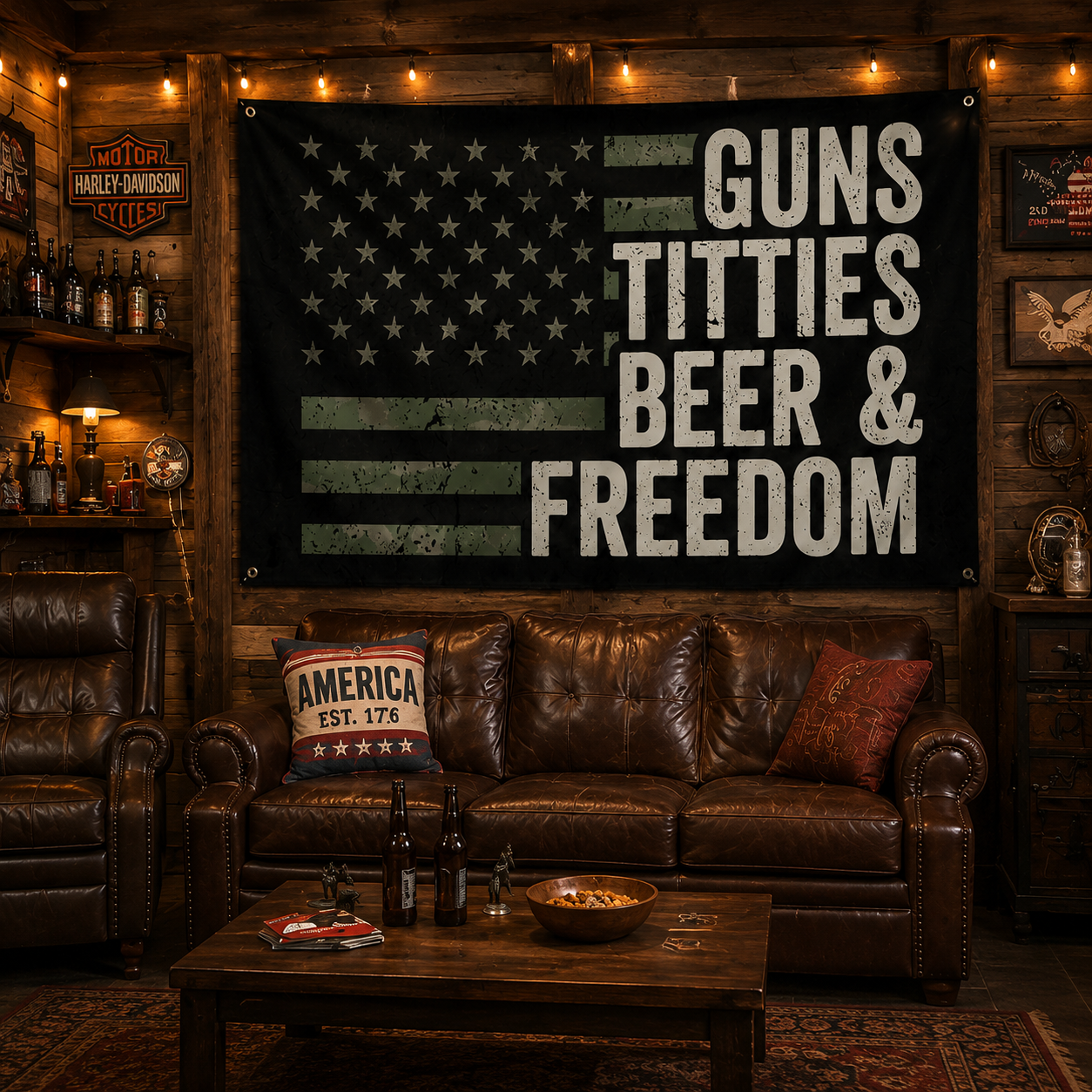Guns, Titties, Beer & Freedom Flag