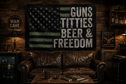 Guns, Titties, Beer & Freedom Flag