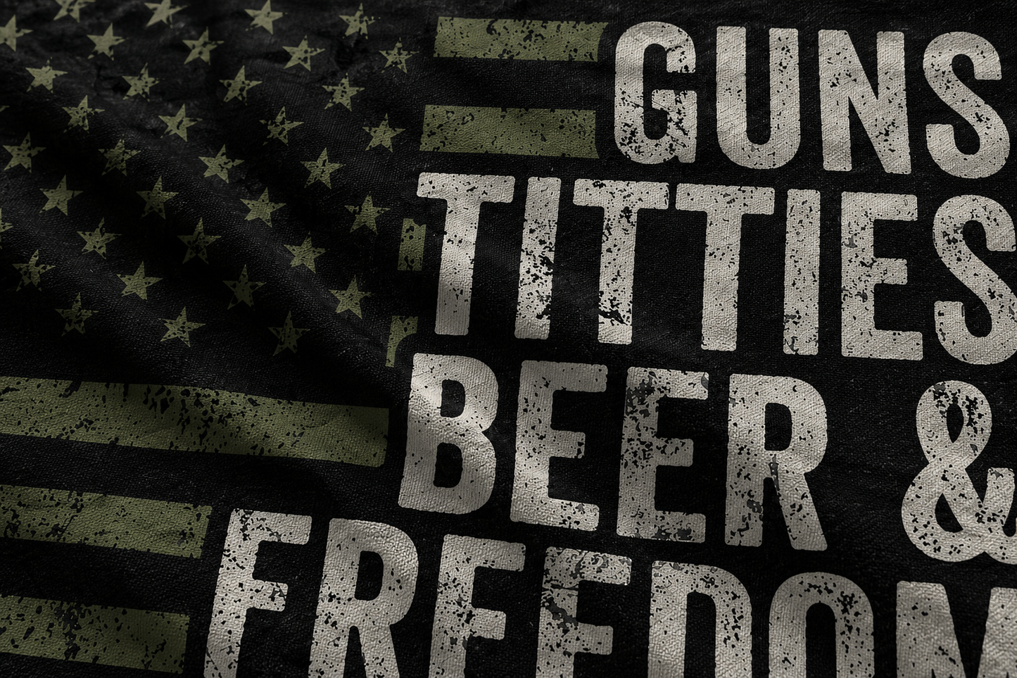 Guns, Titties, Beer & Freedom Flag