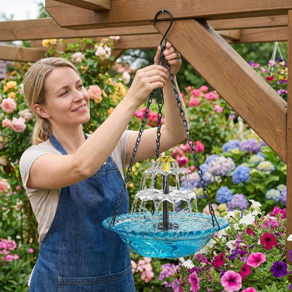✨2026 Spring special offer 70% off-🐦Solar Cascade Hanging Bird Bath Fountain