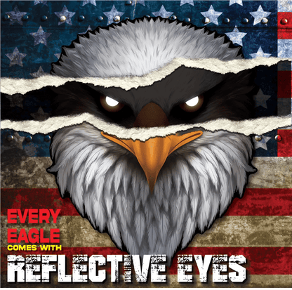 Reflective Eyes Eagle Decal🦅 – Patriotic USA Flag Vinyl Sticker for Trucks, Cars, Coolers, Laptops – Waterproof & Fade-Resistant