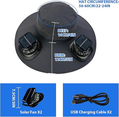 🔥Last Day 50% OFF -Ultralight Solar Fan Sun Hat – Lighter Than a Baseball!⚾(Only 11oz)