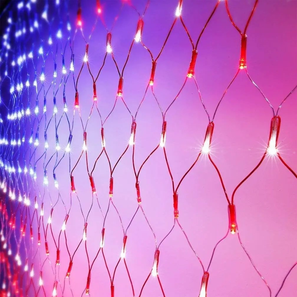 🔥Giant 250th Anniversary Flag Net Lights | 420 Super Bright Leds