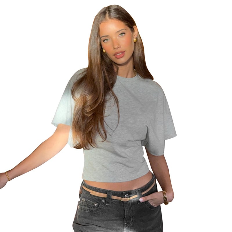 📢2025 New Products👕Women's Solid Color Round Neck Tee – Breathable Fabric & Timeless Style for Every Occasion