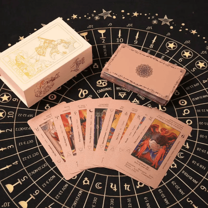 🔥Last Day 49% OFF✨Witchy Cauldron Rose Gold Tarot Cards with Guide Book🔮