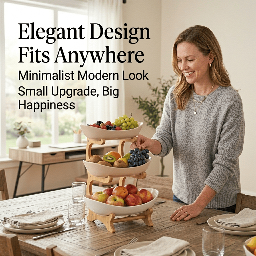 🍓2-Tier / 3-Tier Fruit Basket. Countertop Fruit Bowl(Includes Stand