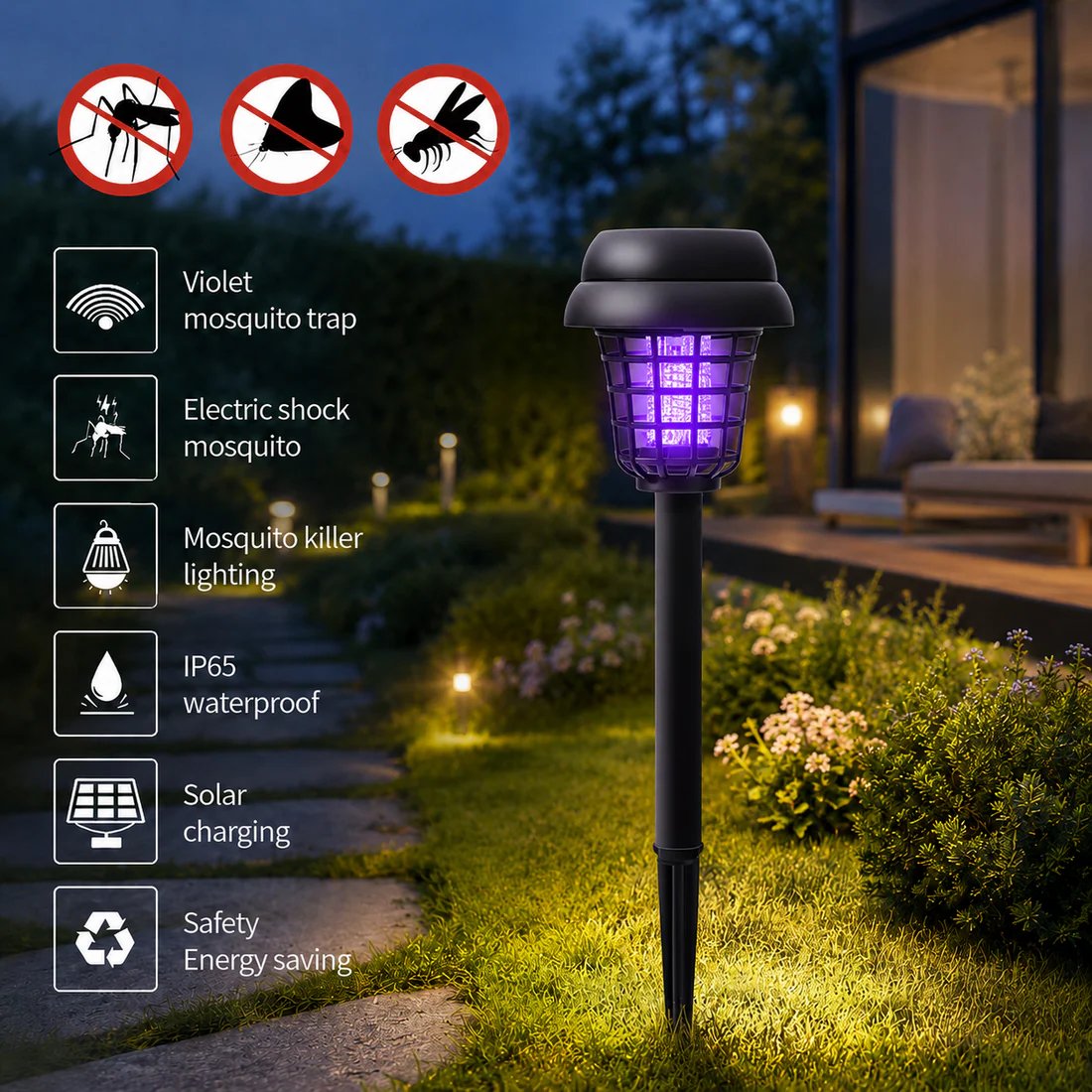 🏠Summer Essentials🦟Solar-Powered UV Mosquito Killer Lamp