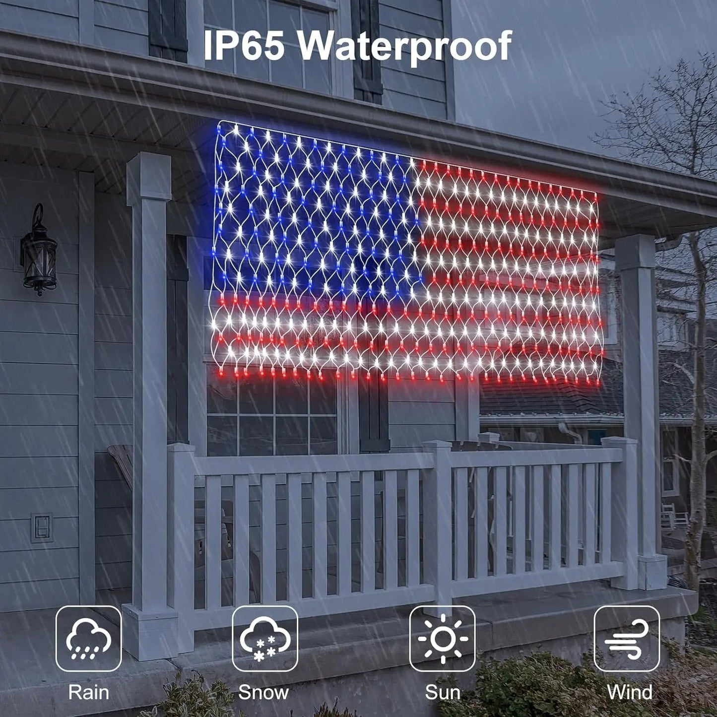 🔥Giant 250th Anniversary Flag Net Lights | 420 Super Bright Leds