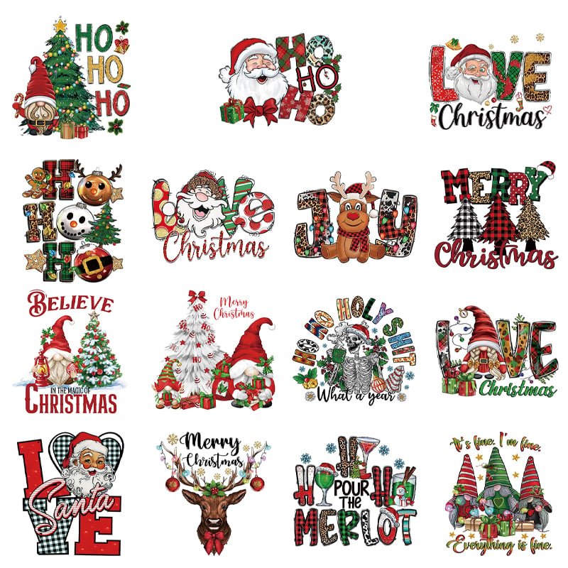 🔥Last Day 49% OFF🎄 15PCS Christmas Mystery DTF Transfer Bundle 🎅for T-Shirts, Totes & DIY Gifts