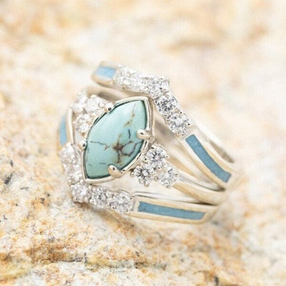 🔥LAST DAY 60% OFF🎁Sterling Silver Natural Turquoise Diamond Ring