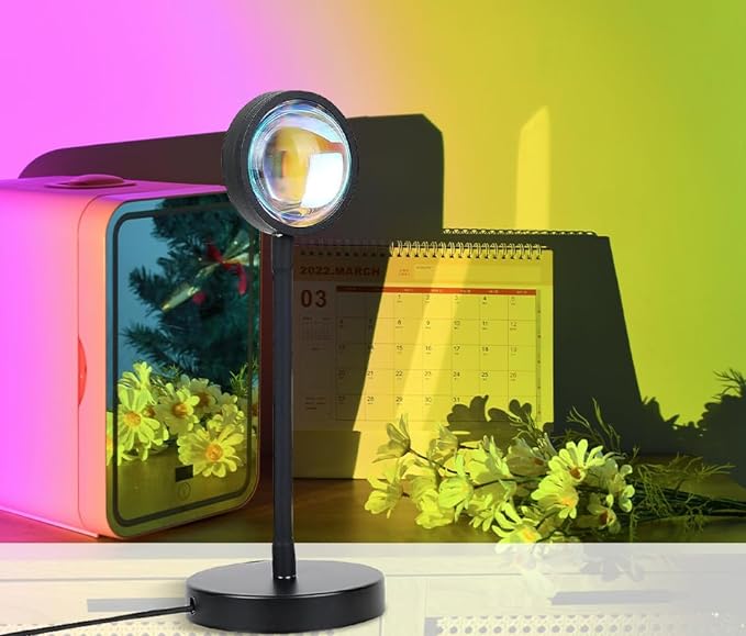 ✨16 Colors Sunset Lamp Projector- LED Rainbow Night Light for Photography,Party,Home Decor, Xmas Gift