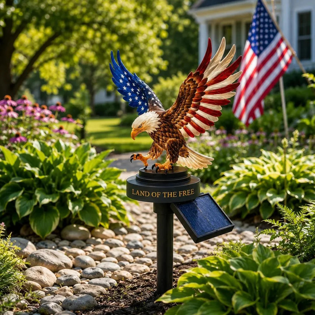 🔥Last Day 49% OFF-Solar Eagle Garden Light – A Glowing Tribute to American Freedom-Buy 2 Free shipping