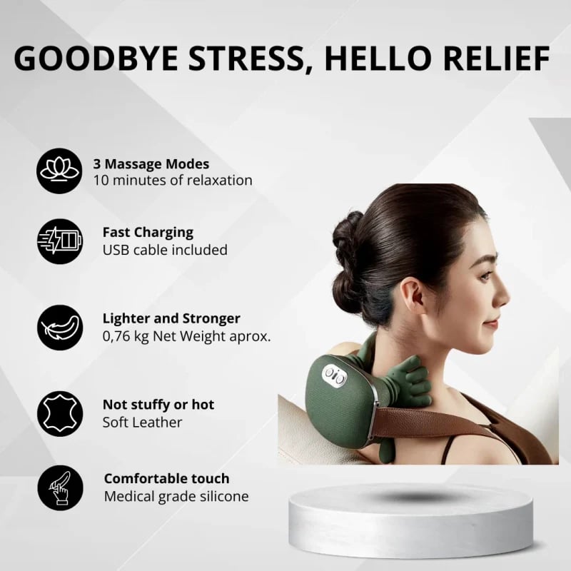 👍3D Shiatsu Neck & Shoulder Massager with Soothing Heat - Deep Tissue Kneading for Back & Neck Pain Relief