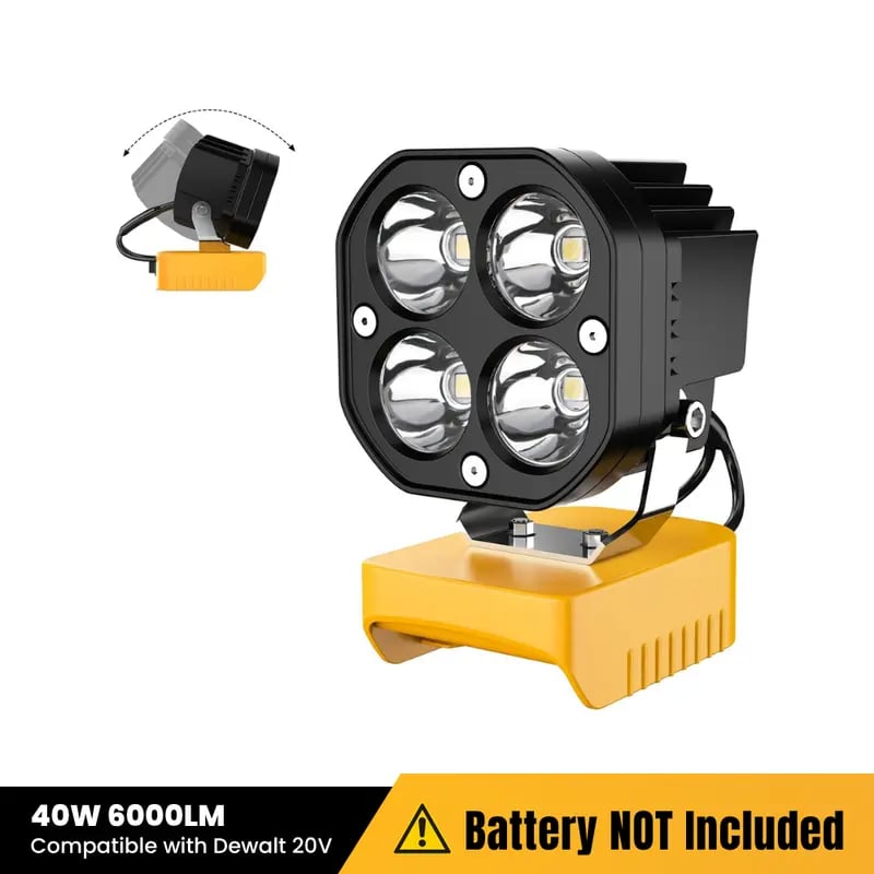 Last Day 49% OFF🔥LED Work Light Compatible with Milwaukee 18V Battery/Dewalt 18V&20V Battery