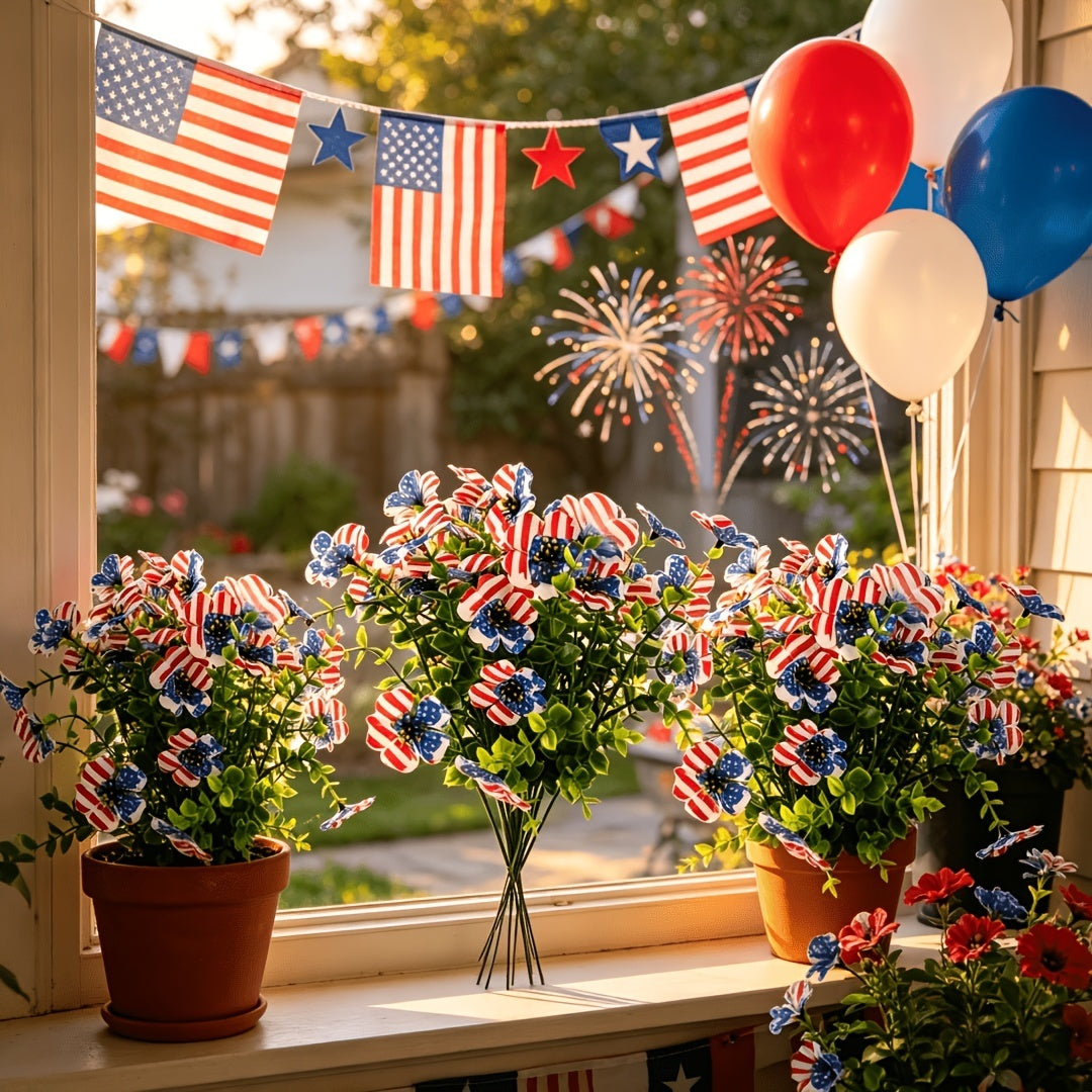 🔥4th of July Hot Sale 60% Off 🔥 Patriotic Red White Blue Artificial Flowers💐
