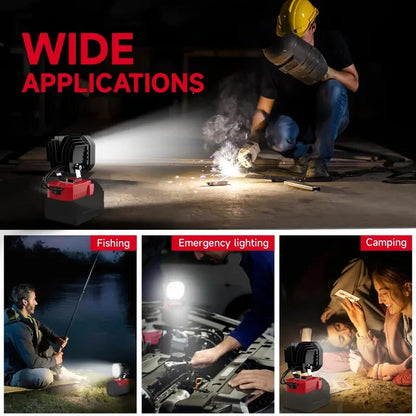 Last Day 49% OFF🔥LED Work Light Compatible with Milwaukee 18V Battery/Dewalt 18V&20V Battery