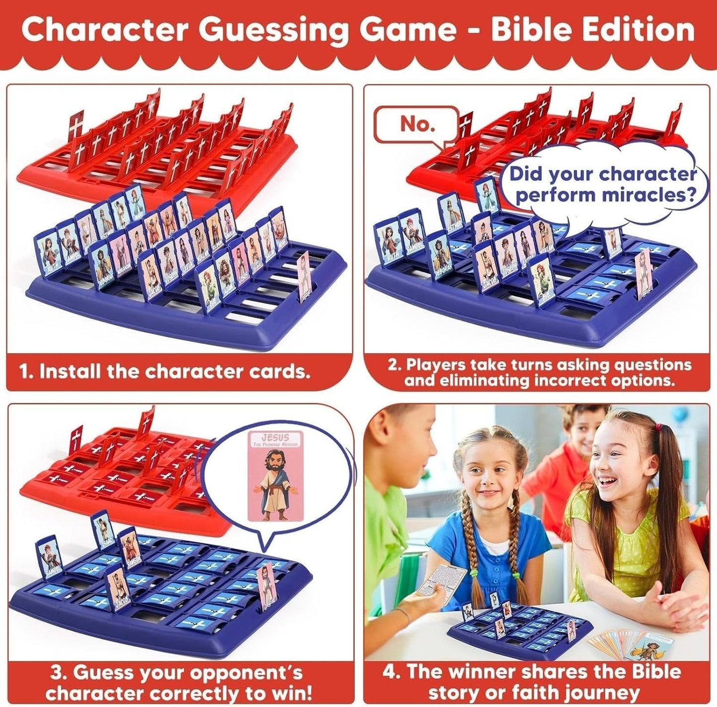 🔥LAST DAY SALE 49% OFF!?️Guess Bible Who Am I Board Games✝️
