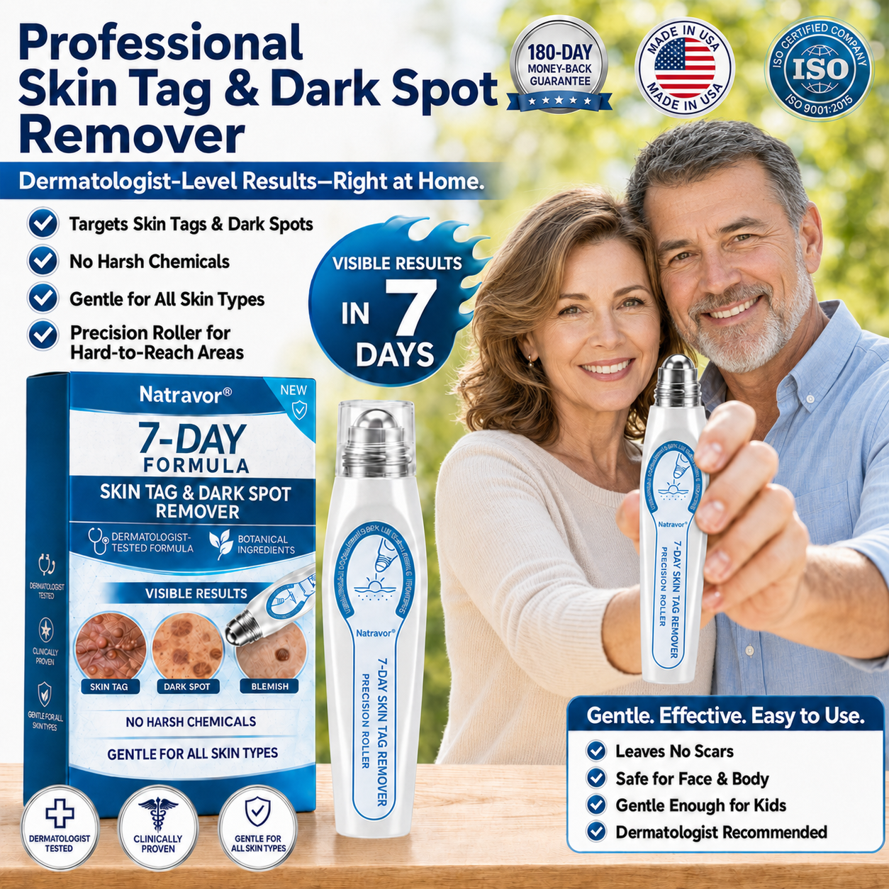 ✨ Official Natravor® Store | 🖊️ 7-Day Tag & Spot Eraser Pen - 🌿 Gentle Precision Roller for Warts, Skin Tags & Spots