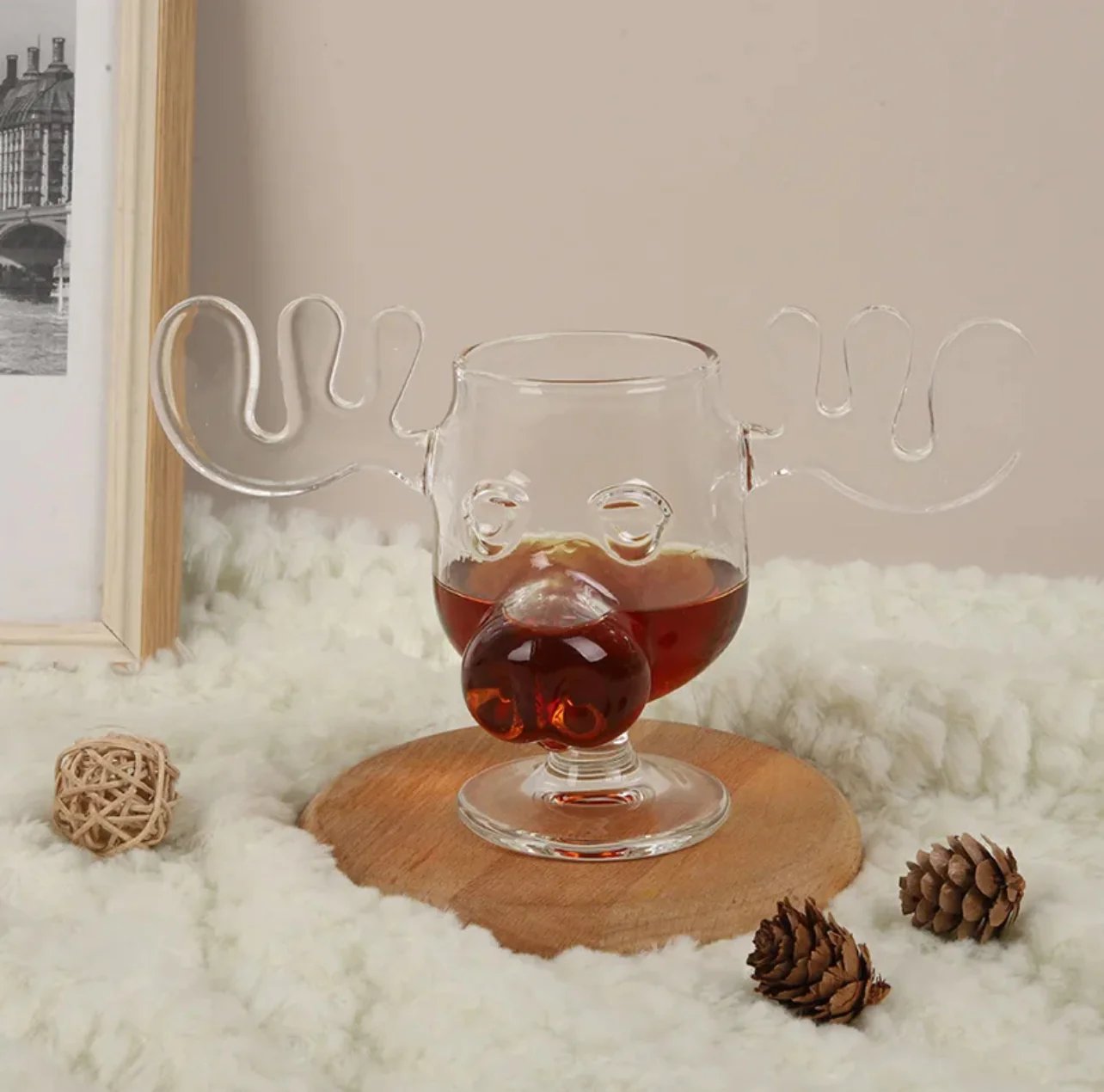 🔥Last Day 49% OFF - The Stag's Gaze: Where Light Dances 🦌✨Glass Reindeer Mug