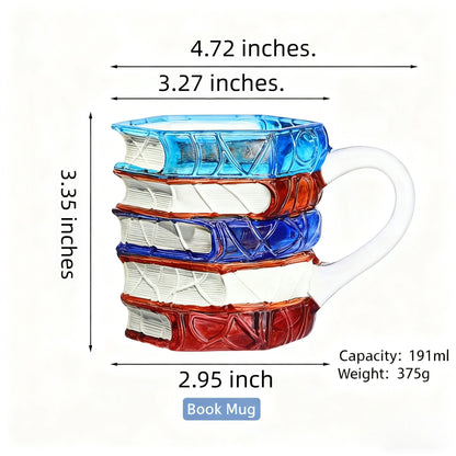 🔥Last Day 49% OFF📚 Stacked Books Glass Mug