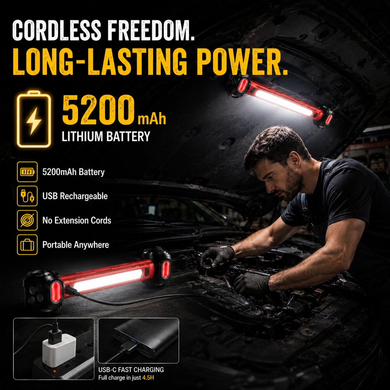 🎁Father's Day Hot Sale 49% OFF🔥Rechargeable Magnetic LED Work Light