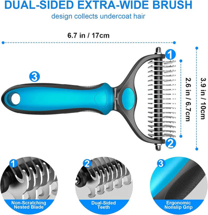 🐾 FLASH SALE: 50% OFF! ✨ Double-Sided Deshedding Pet Brush – Dual-Sided, Ergonomic & Gentle for Dogs & Cats 🐶