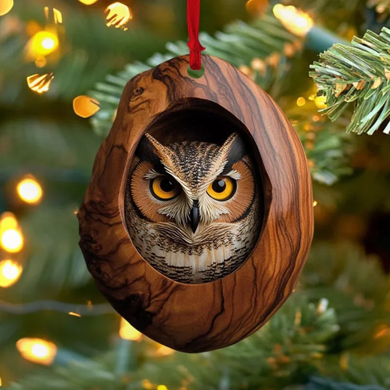 💖Not Just for Christmas Tree! Handmade Owl Ornaments & Raccoon Decorations, Matchable with Porch/Window Sill/Gift Wrapping🎁