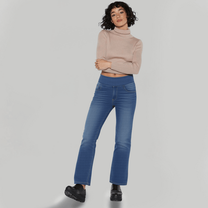 🏆LAST DAY SALE 49% OFF - High Waisted Pockets Washed Casual Bootcut Jeans