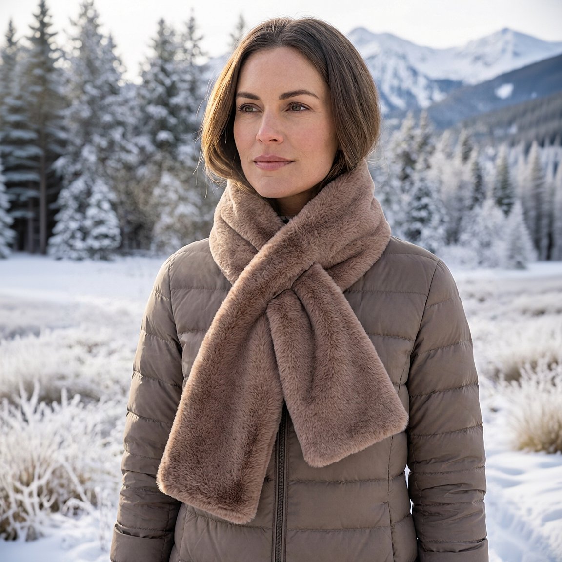 🔥Last Day 49% OFF❄️ Faux-Fur Pull-Through Scarf with Hidden Pocket